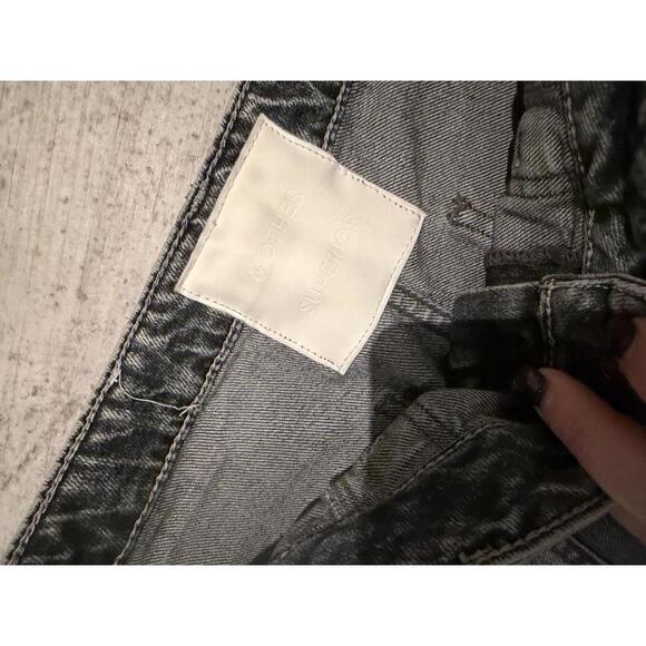 Mother Superior High-Waisted Cargo Jeans The Private Zip Pocket Ankle sz 25 - Picture 3 of 7